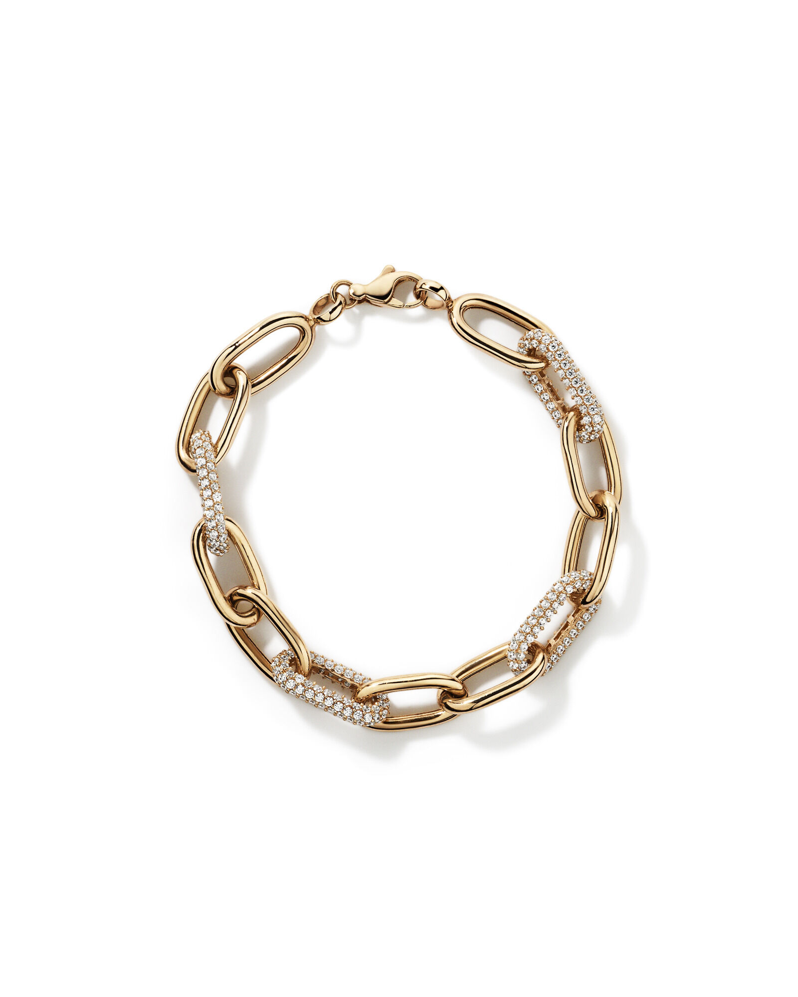 Luxe Links Bracelet with Cubic Zirconia in 18kt Vermeil