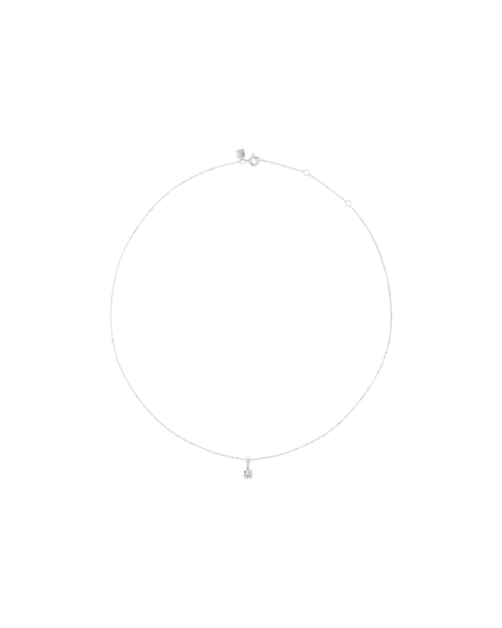 0.30 Carat TW Round Brillaint Laboratory -Grown Diamond Solitaire Pendant Necklace in 10kt White Gold