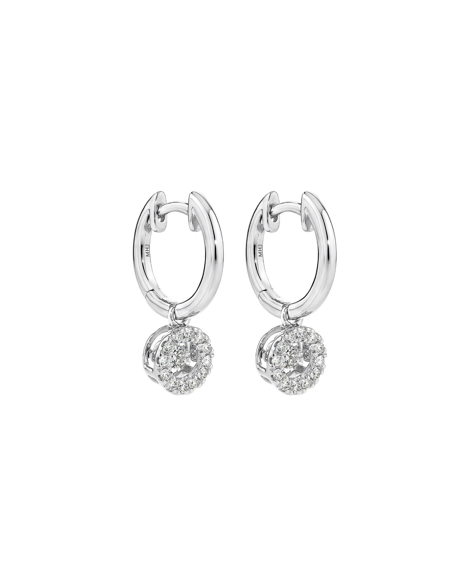 Lume Lab Round Brilliant Huggie Earrings with 0.30 Carat TW of Laboratory-Grown Diamonds in Sterling Silver