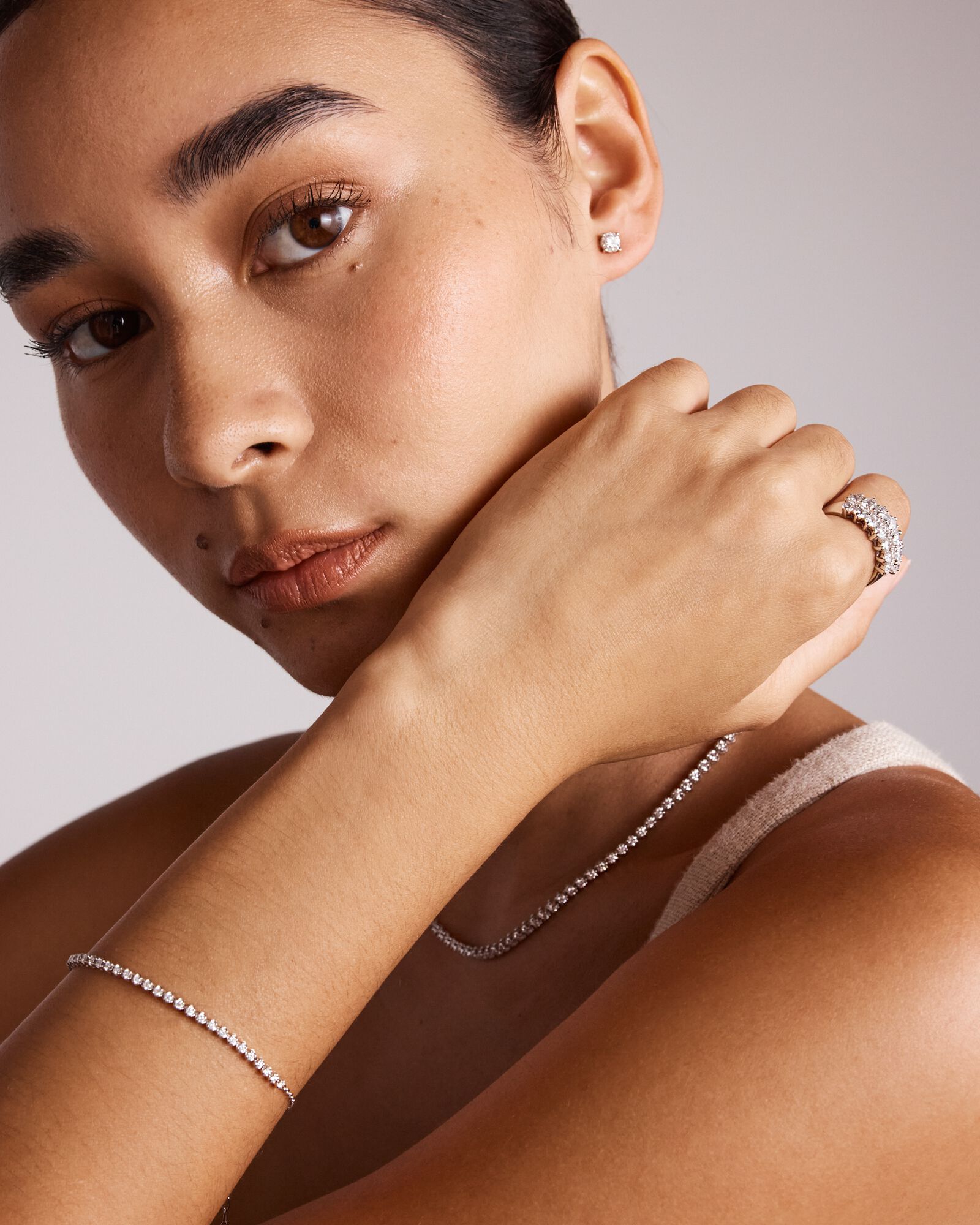 0.50 Carat TW Laboratory-Grown Diamond Tennis Bracelet in 10kt White Gold