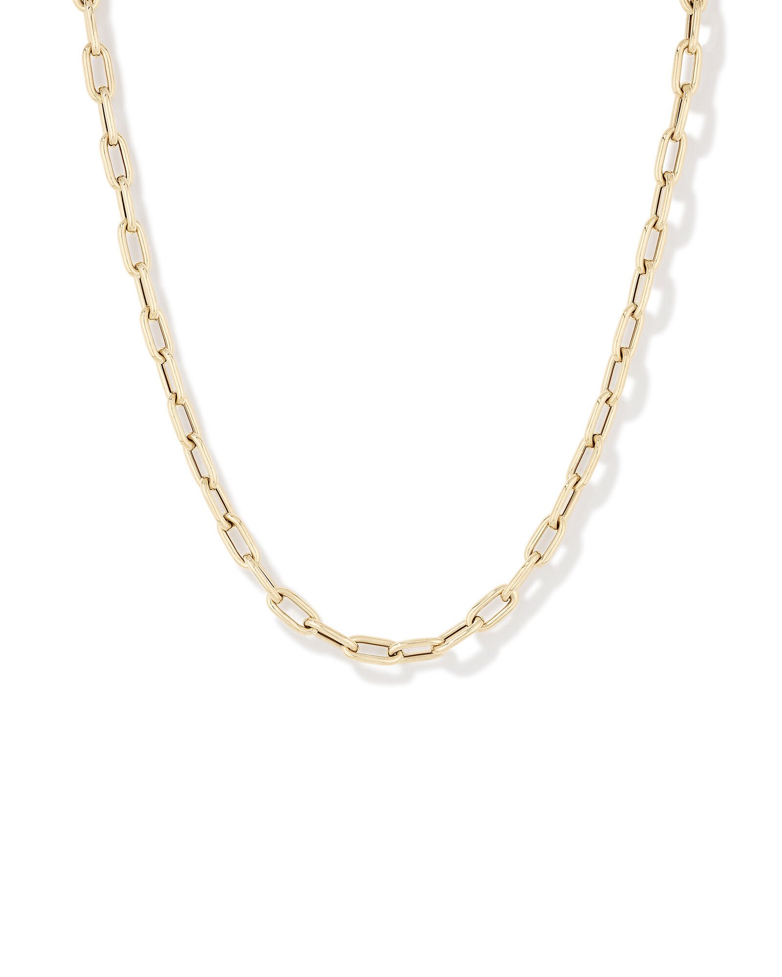 42.5cm Hollow Oval Paperclip Chain in 10kt Yellow Gold