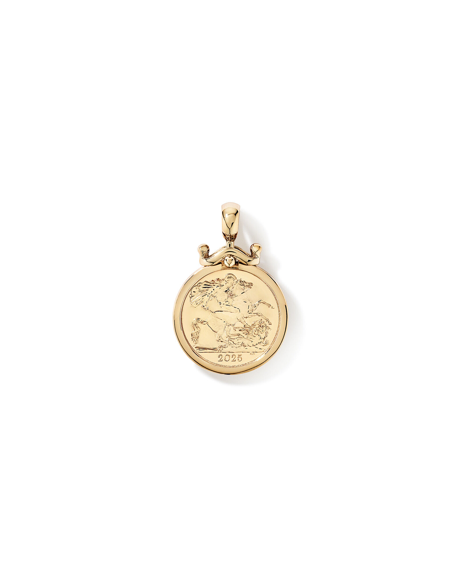 Half Sovereign Medallion Pendant in 10kt and 22kt Yellow Gold