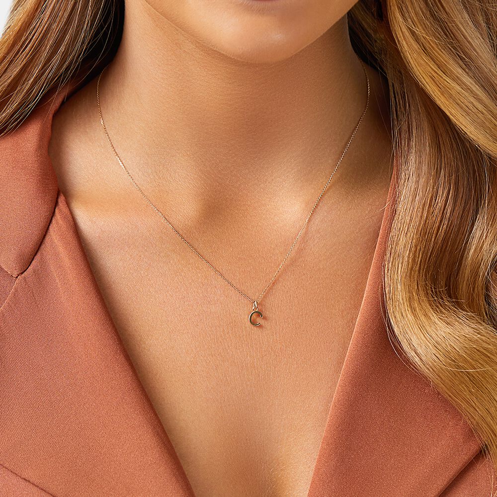 C Initial Pendant in 10kt Yellow Gold