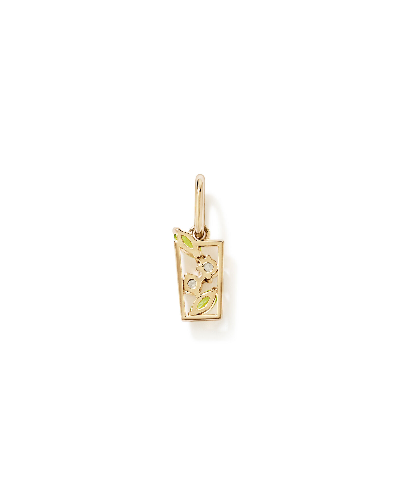 Pendentif cocktail Mojito vert am&eacute;thyste et p&eacute;ridot en Vermeil or 18 carats