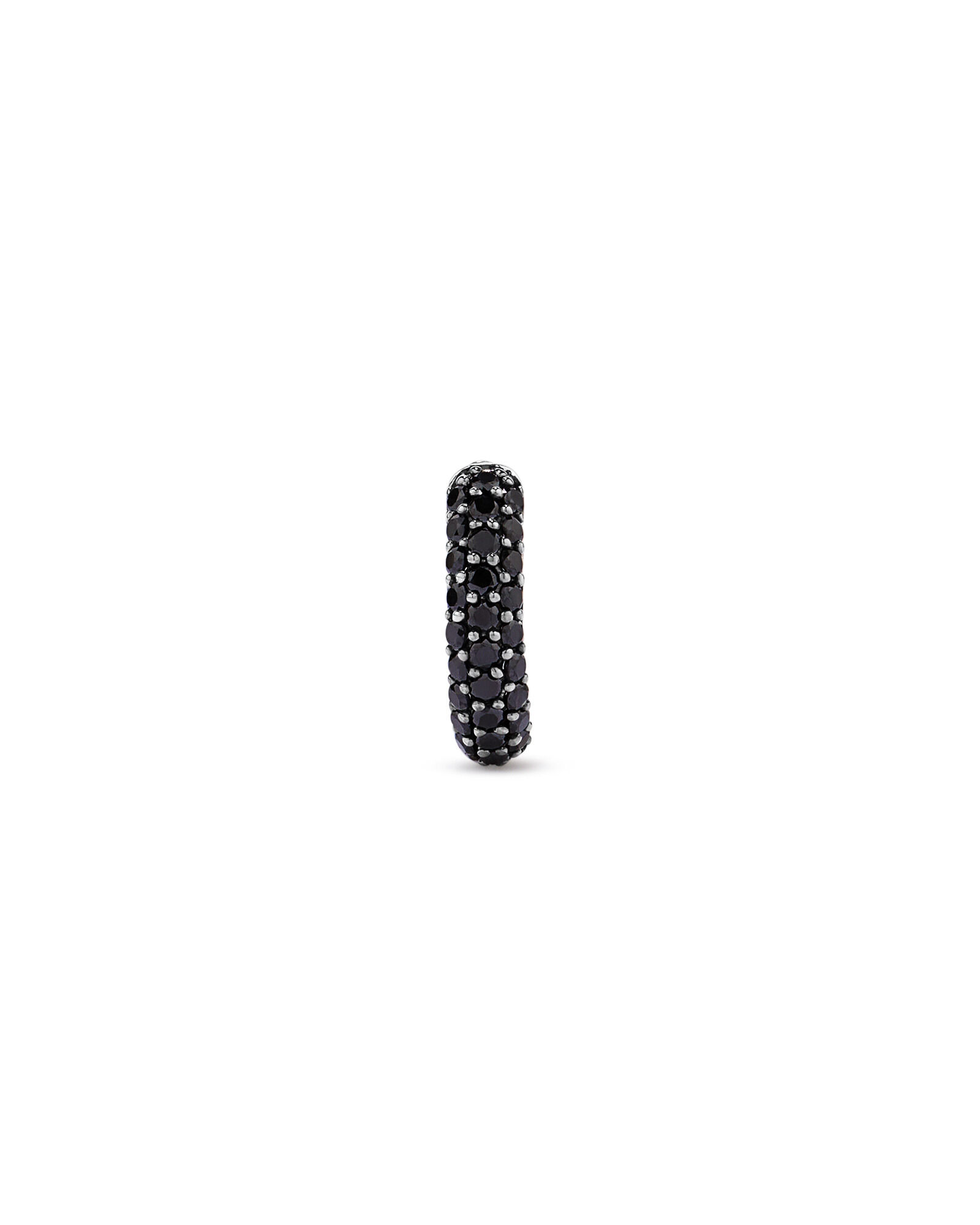 0.34 Carat TW Black Diamond Huggie Earring in Sterling Silver