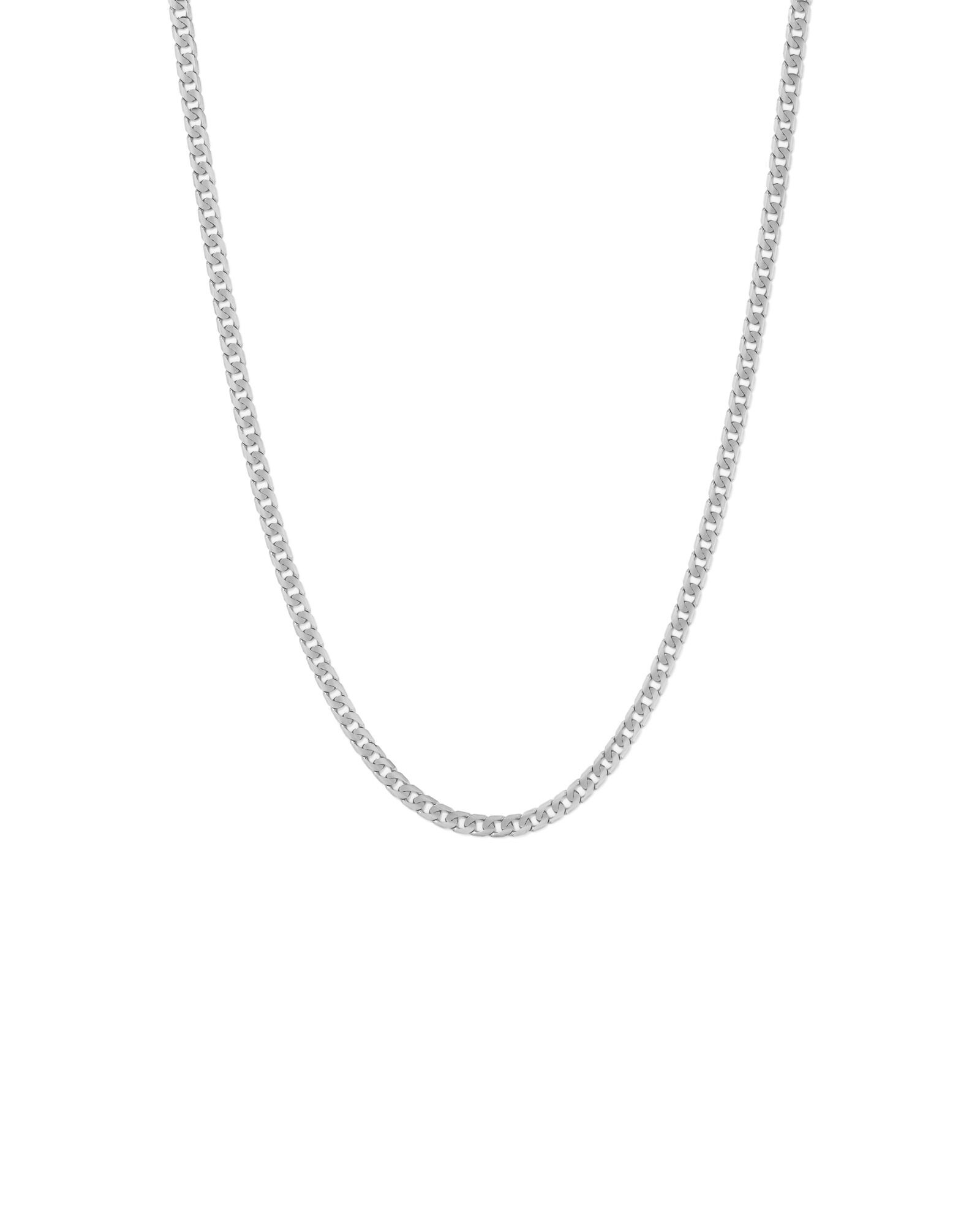 45cm (22") 6mm-6.5mm Width Curb Chain in 10kt White Gold