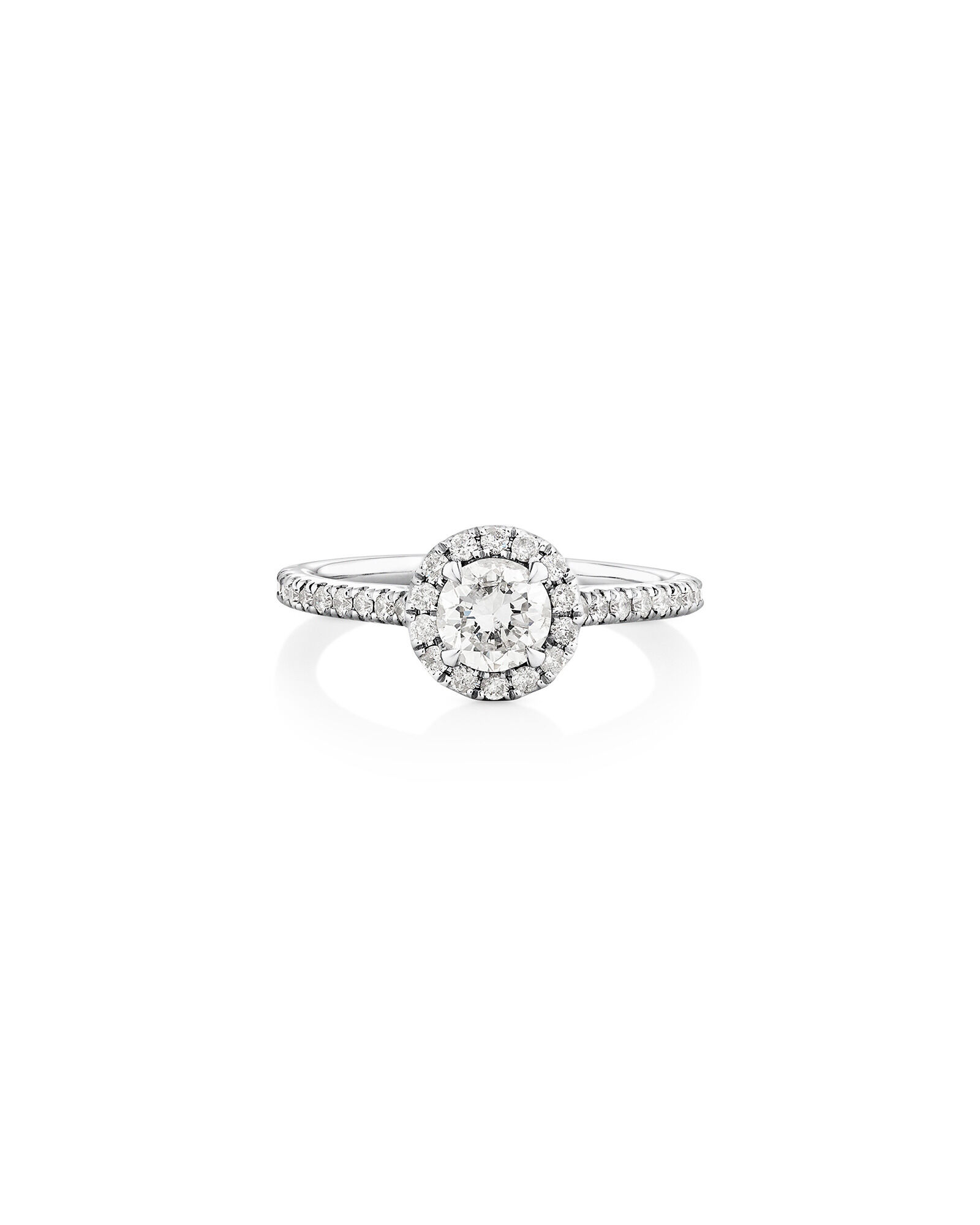 Engagement Ring with 0.92 Carat TW of Diamonds in 14kt White Gold