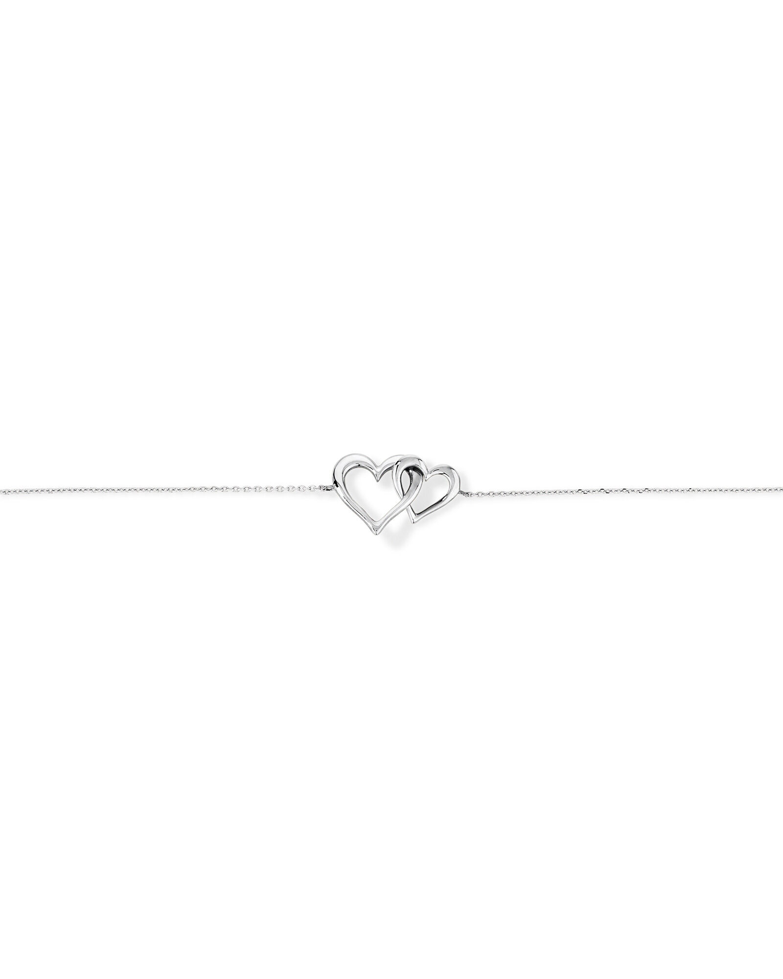 Double Open Heart Bracelet in Sterling Silver