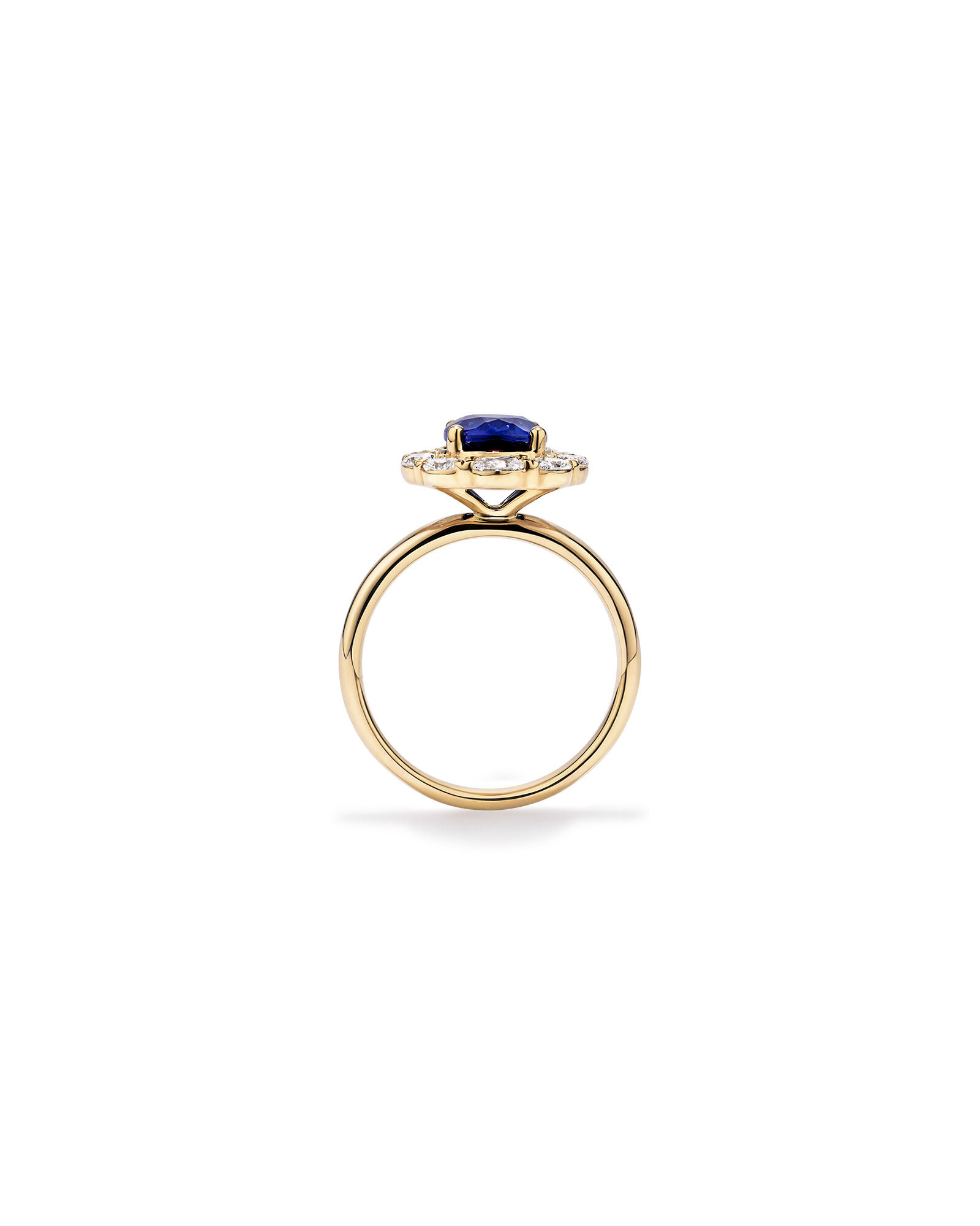 Created Sapphire & 0.97 Carat TW Laboratory-Grown Diamond Ring in 10kt Gold