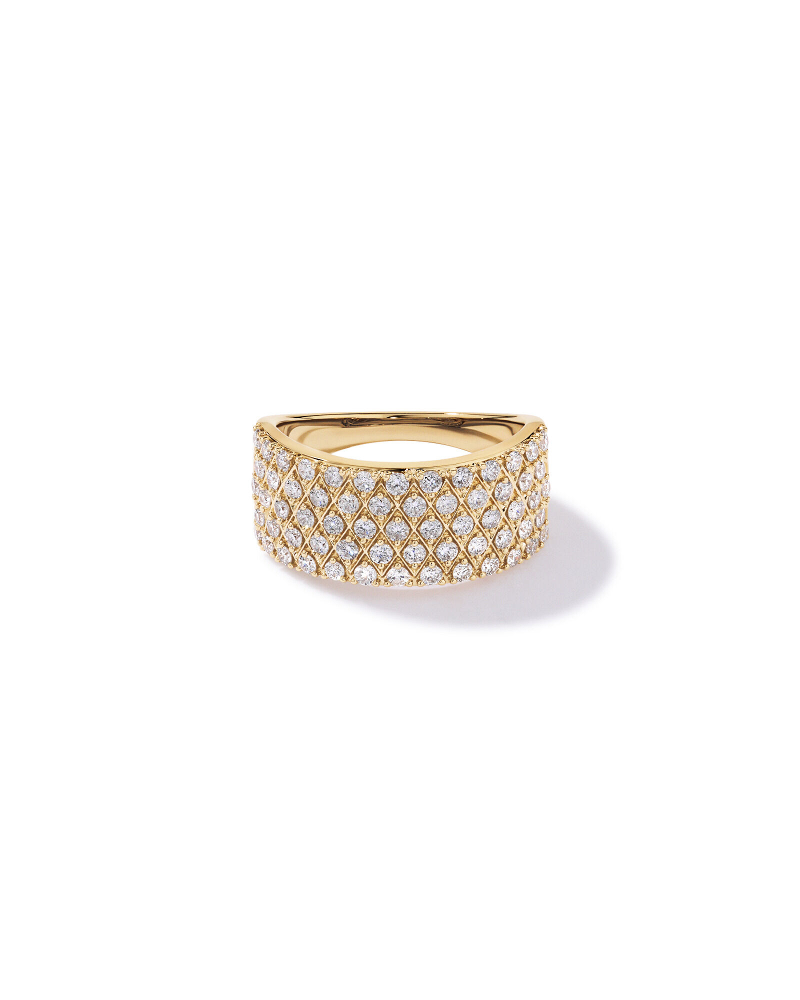 1.00 Carat TW Diamond Wide Pav&eacute; Ring in 10kt Yellow Gold