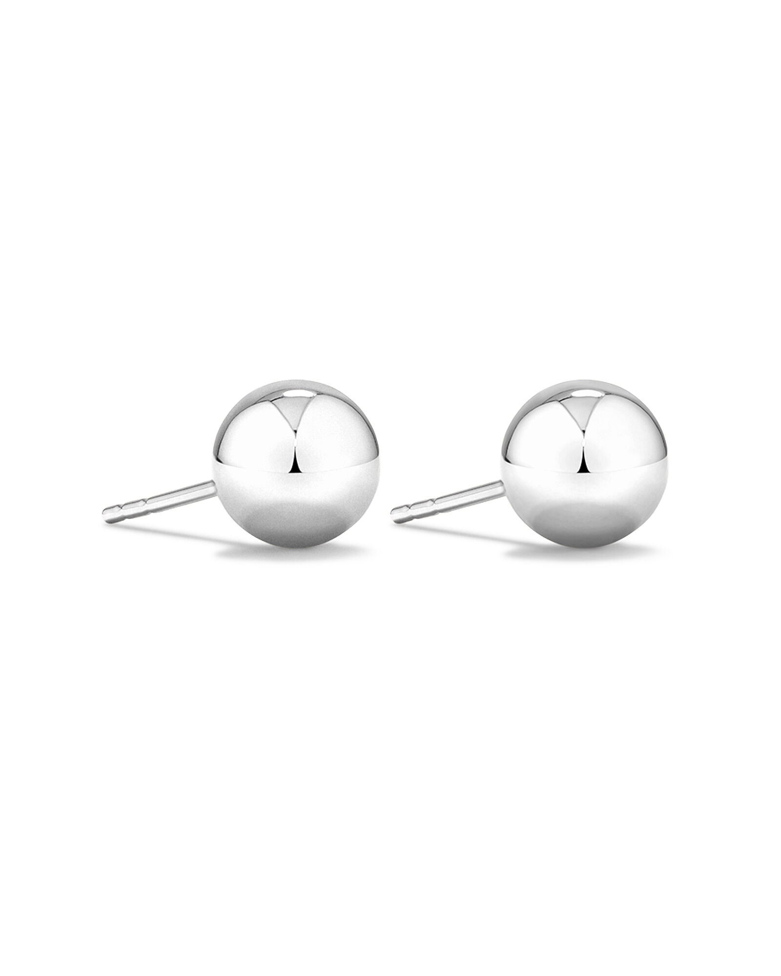 Boucles d'oreilles clous en forme de boule de 7 mm en or blanc 10 kt