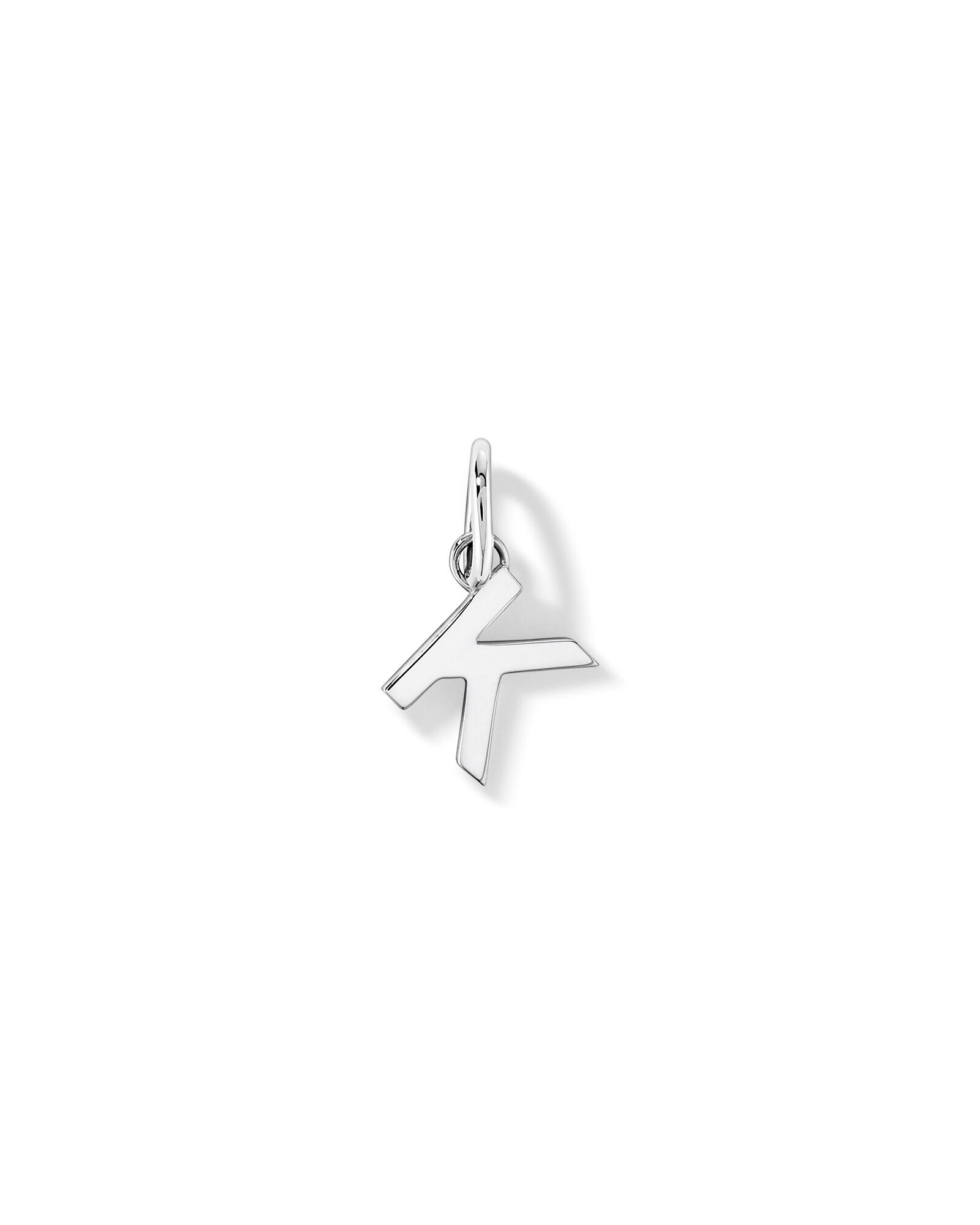 Letter K Initial Pendant in Sterling Silver
