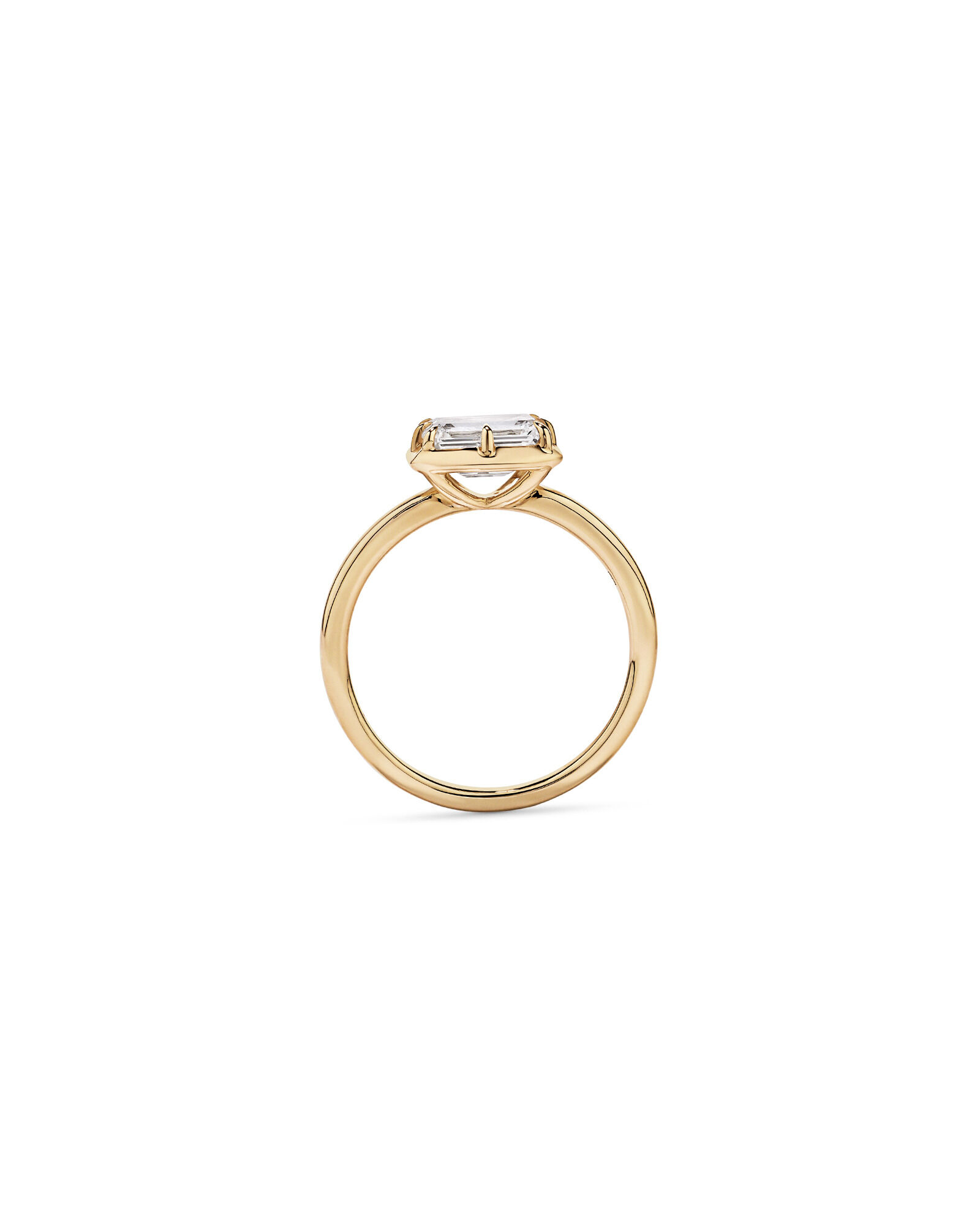 1.50TW Emerald Cut Laboratory-Grown Diamond Solitaire Ring in 14kt Yellow Gold