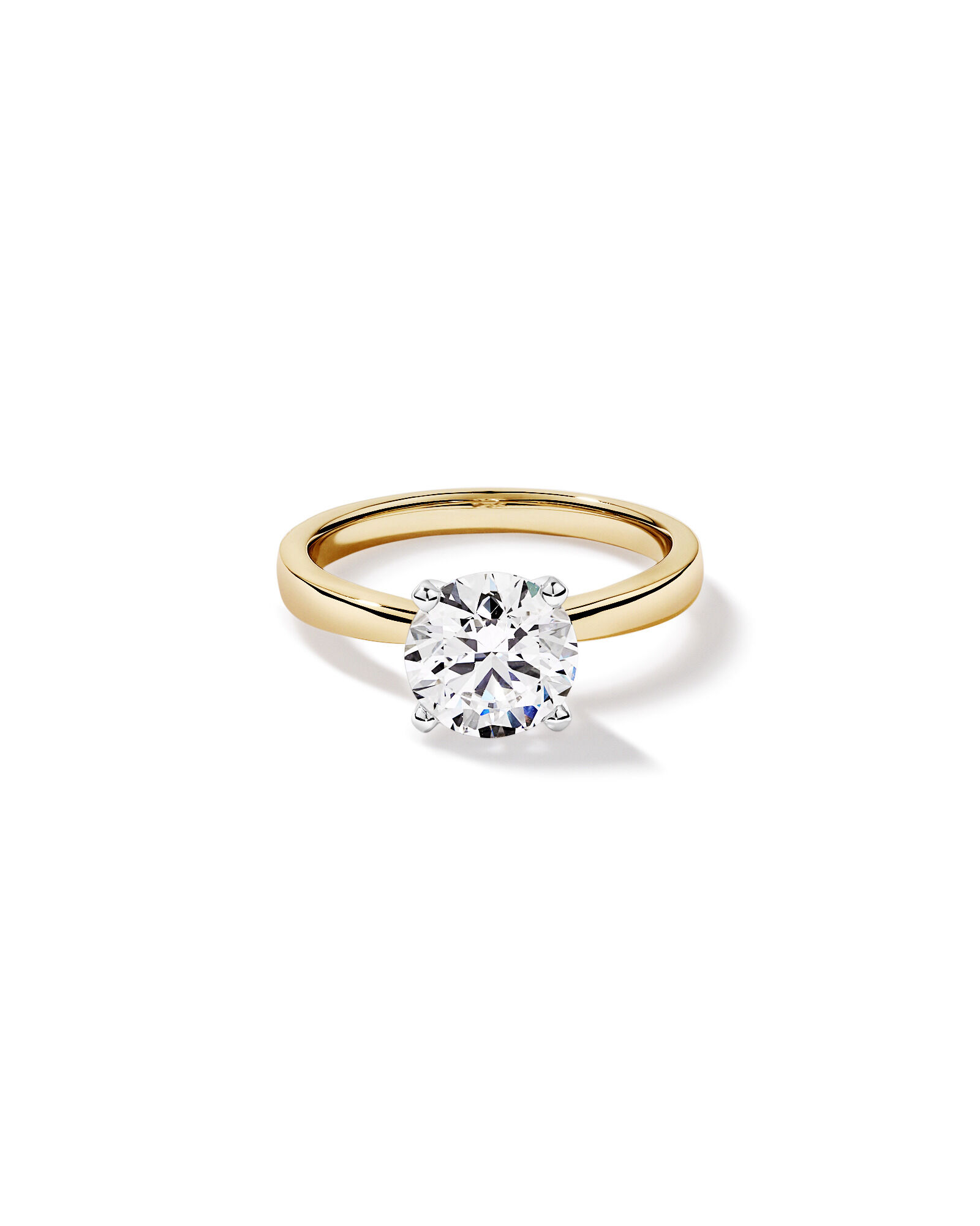 2.00 Carat TW Round Brilliant Lab-Grown Diamond Solitaire Engagement Ring in 14kt Yellow and White Gold