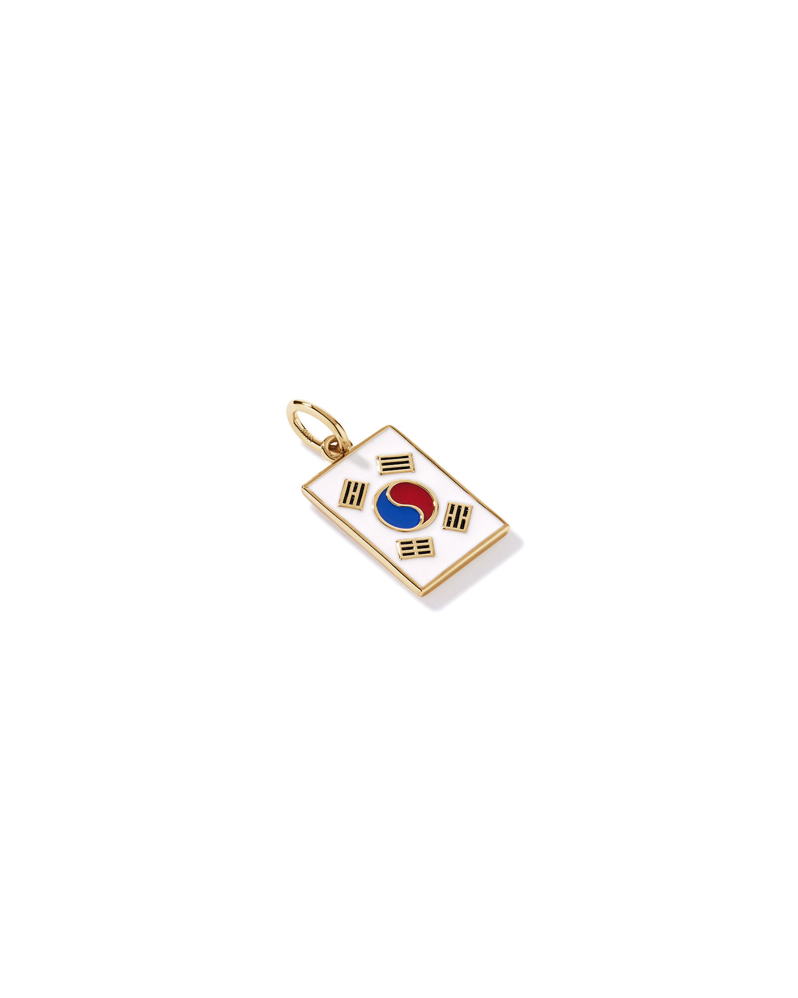 Pendentif drapeau sud-cor&eacute;en en vermeil 18 kt