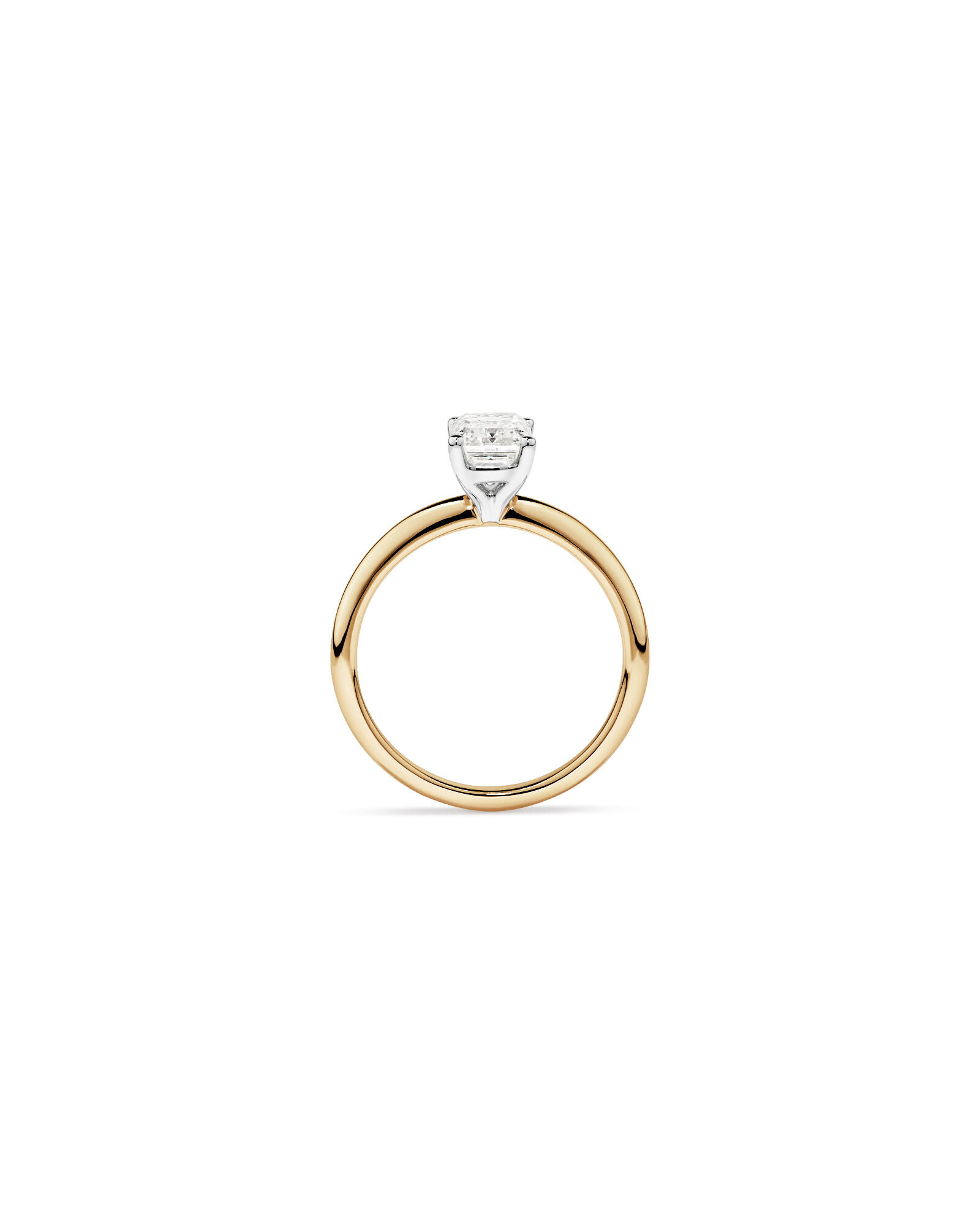 1.25 Carat TW Emerald Cut Laboratory-Grown Diamond Solitaire Engagement Ring In 14kt Yellow and White Gold