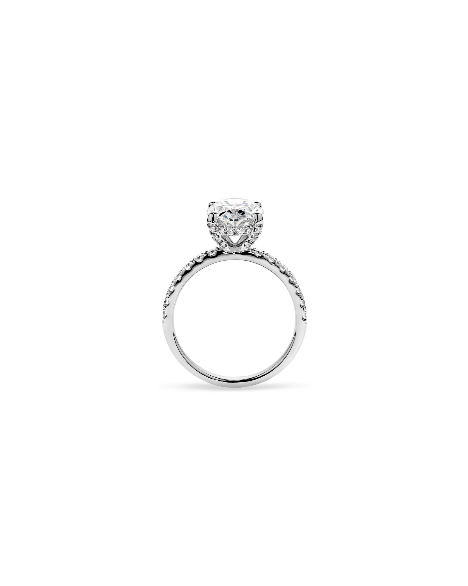 3.50 Carat TW Oval Cut Laboratory-Grown Diamond Engagement Ring in 18kt White Gold