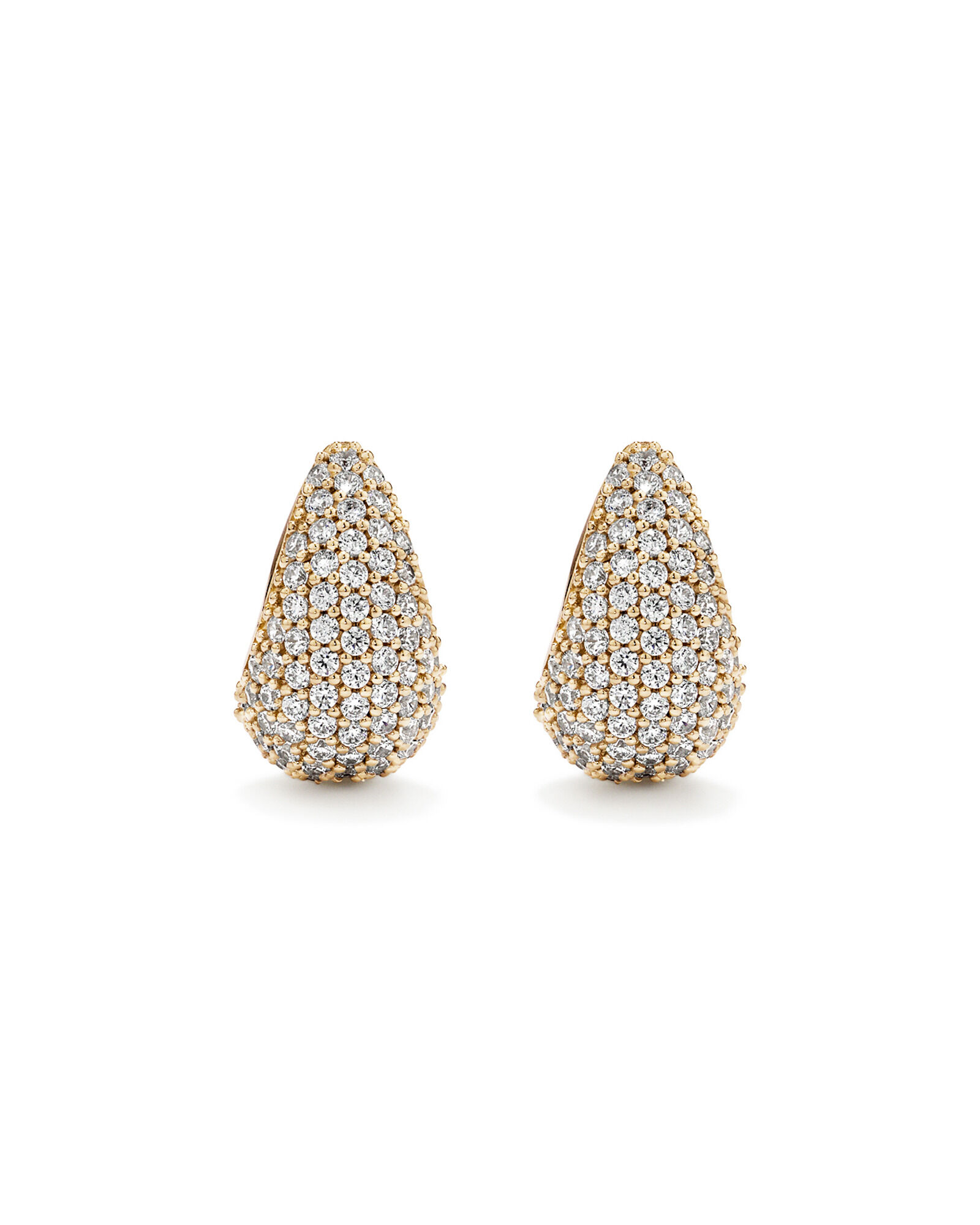 Boucles d&rsquo;oreilles cubiques en zircone effil&eacute; Pav&eacute; en Vermeil 18 kt